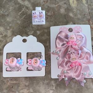 Labubu Hair Accessory Set w/Earrings